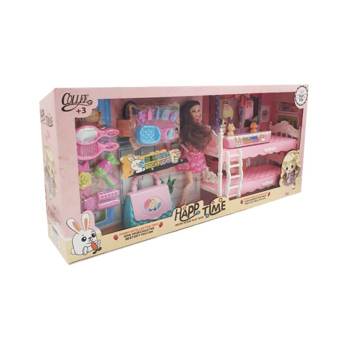 ست عروسک باربی همراه تخت و اکسسوری Happy Time